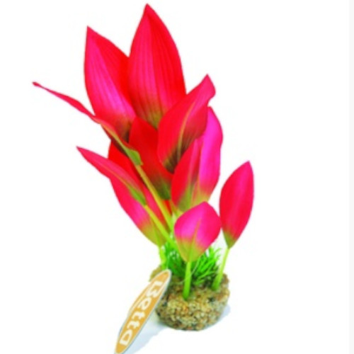 Betta Choice 8" Red Flame Silk Plant W/ Sand Base
